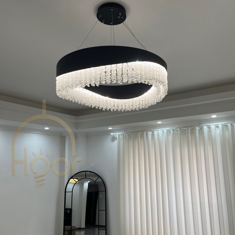 لوستر اتریشی منحنی قطر 70 با کریستال نباتی